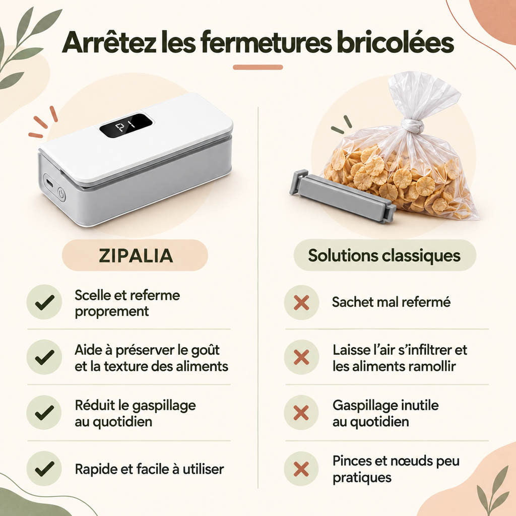 ZIPALIA® - Mini scelleuse de sachets 2-en-1