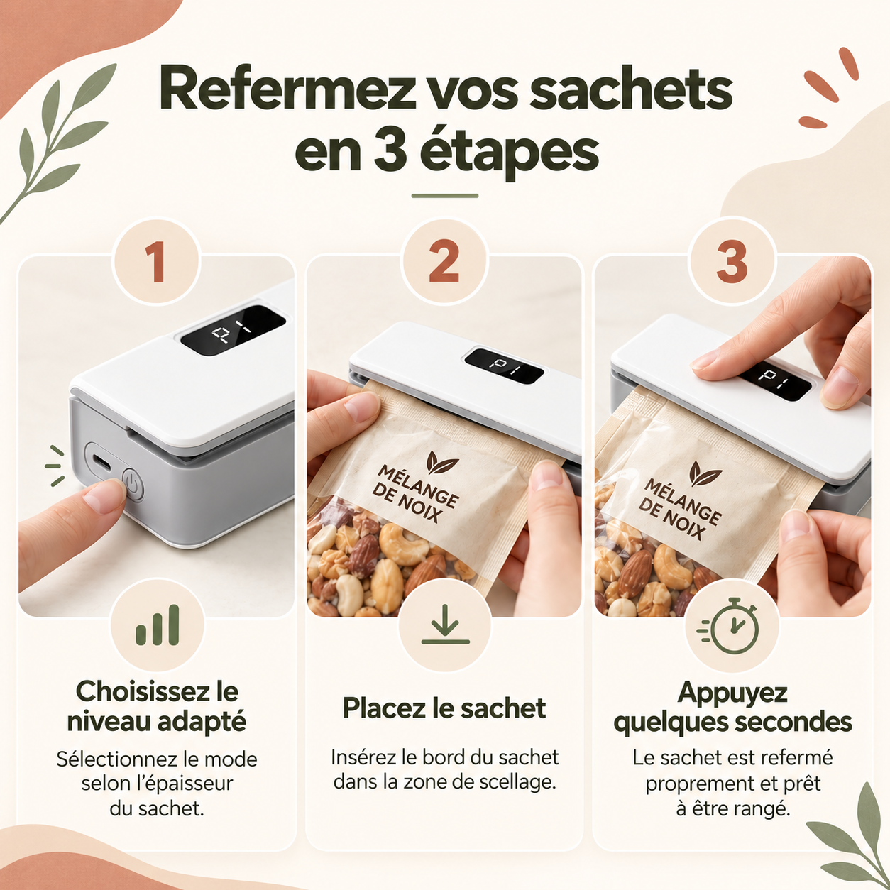 ZIPALIA® - Mini scelleuse de sachets 2-en-1