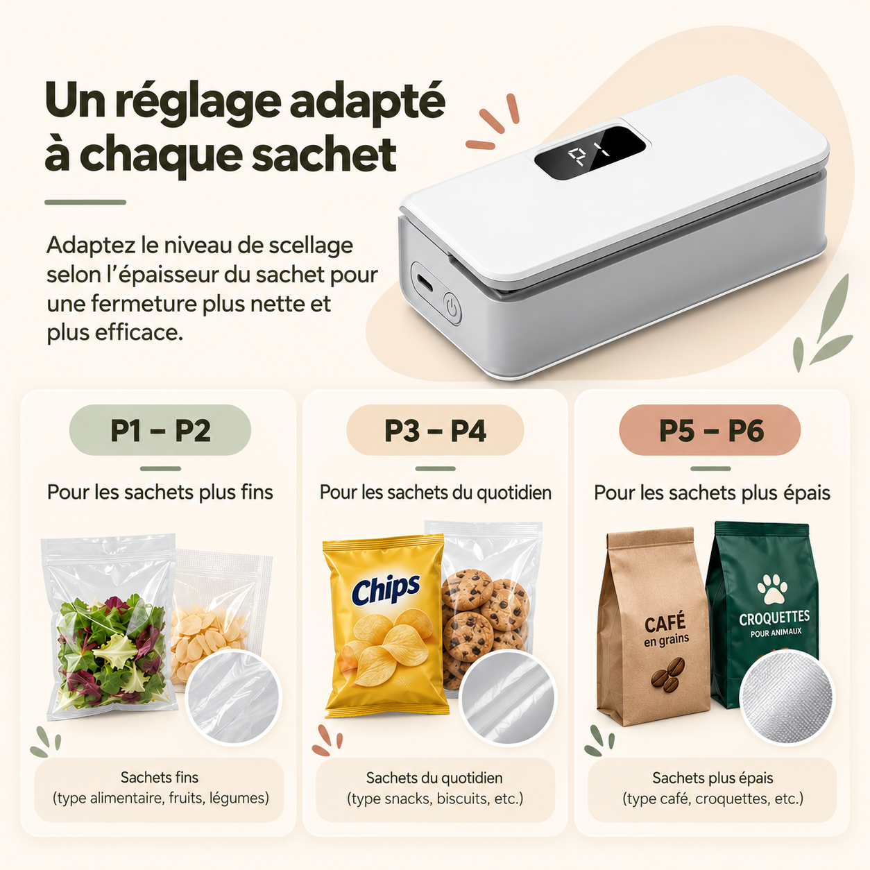 ZIPALIA® - Mini scelleuse de sachets 2-en-1